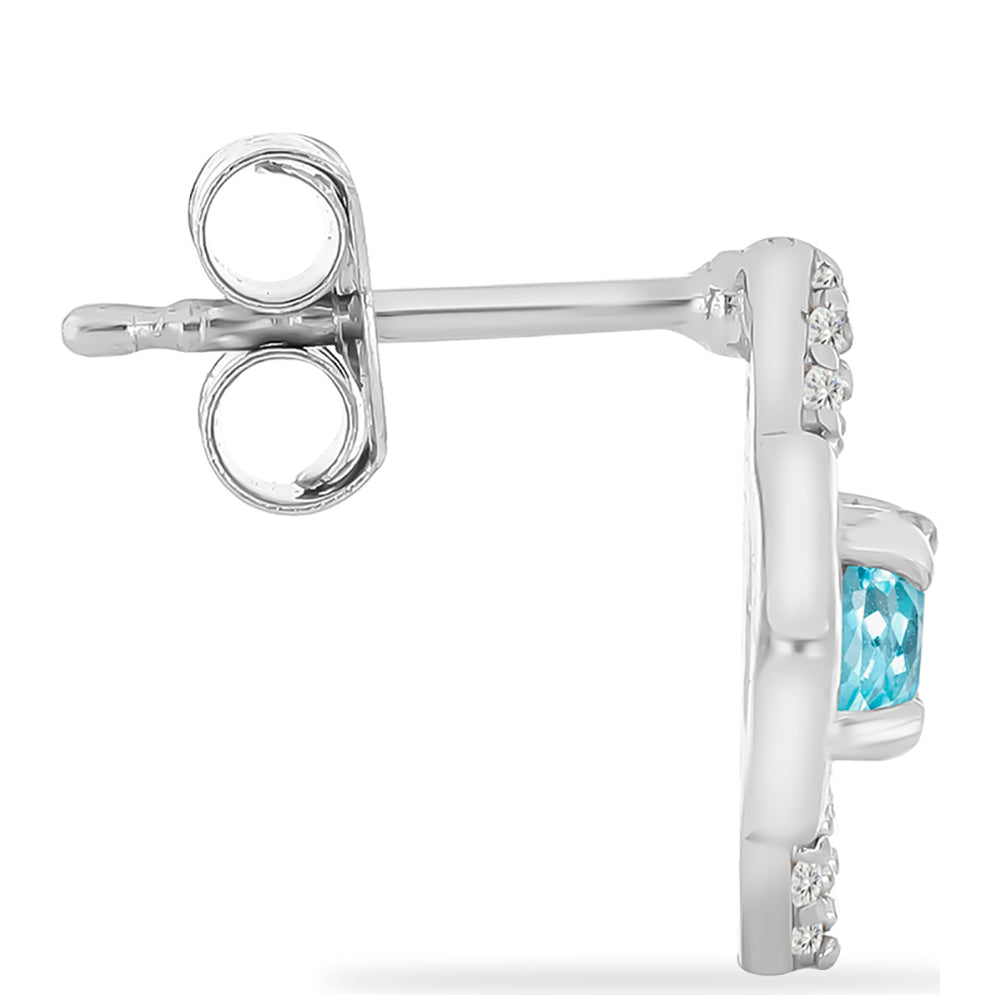 Ezüst Fülbevaló Égkék Apatittal és Fehér Topázzal