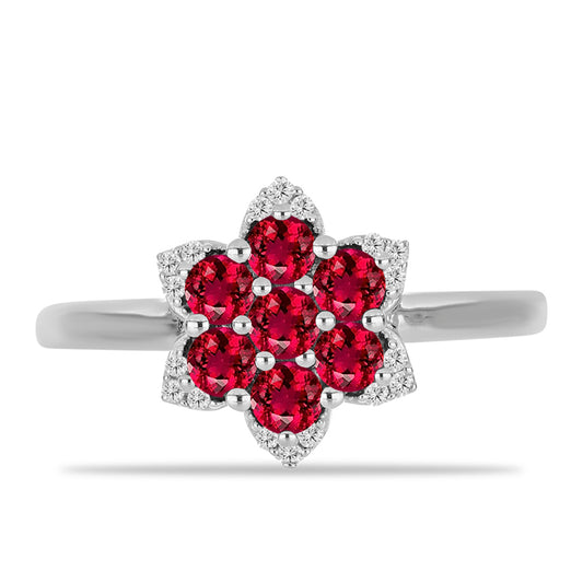 Ezüst Gyűrű Cruzeroi Rubellittel és Fehér Topázzal