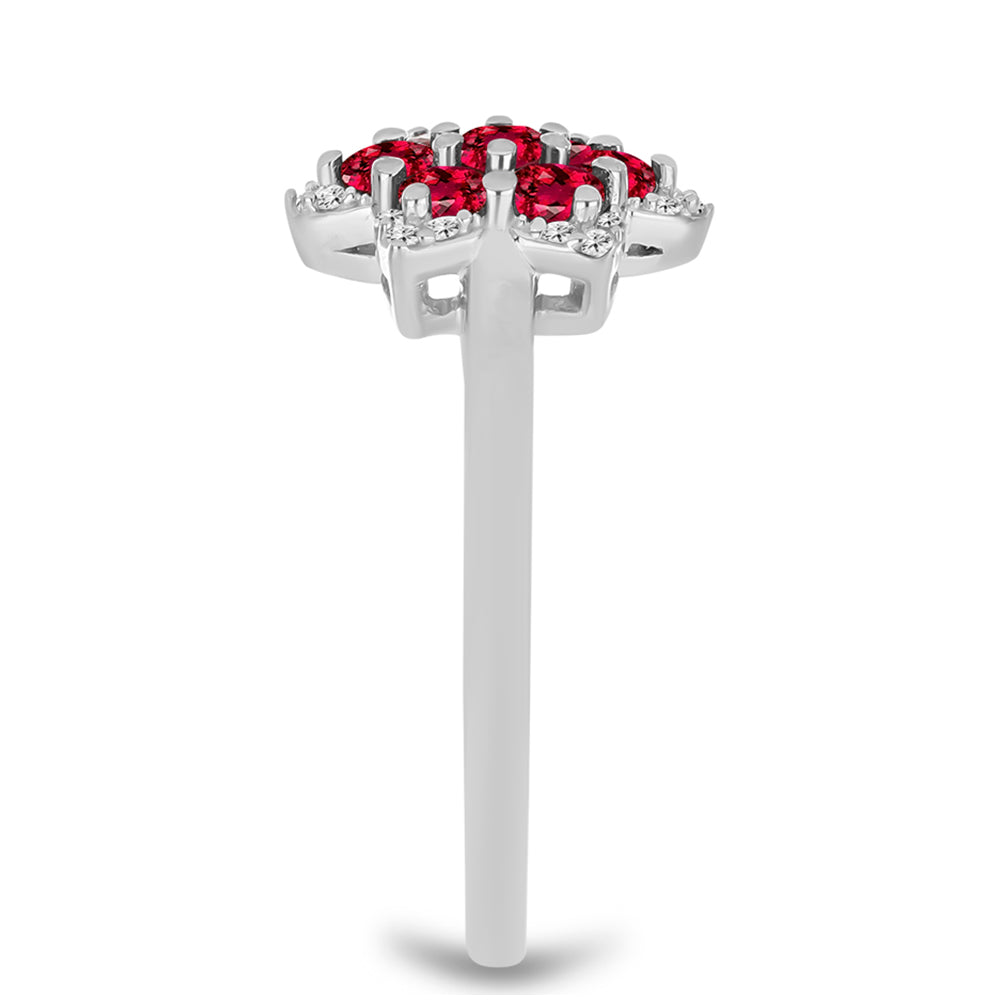 Ezüst Gyűrű Cruzeroi Rubellittel és Fehér Topázzal