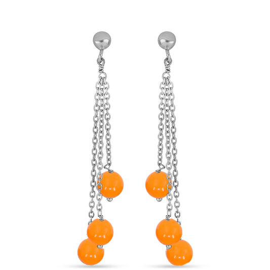 Ezüst Fülbevaló Sárga Jádéval