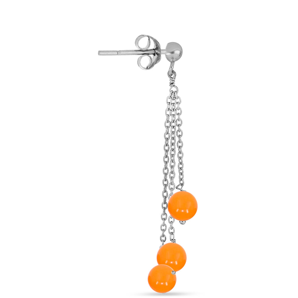 Ezüst Fülbevaló Sárga Jádéval