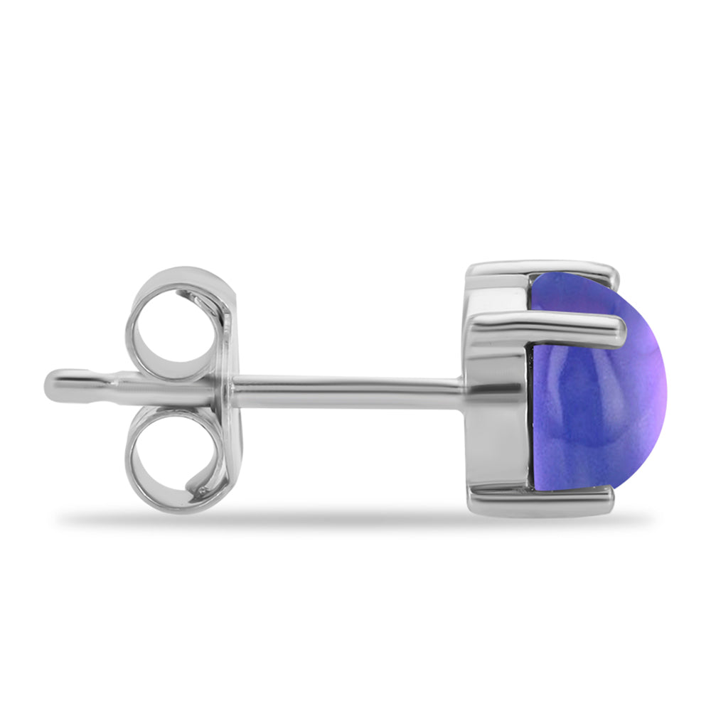 Ezüst Fülbevaló Lila Holdkővel