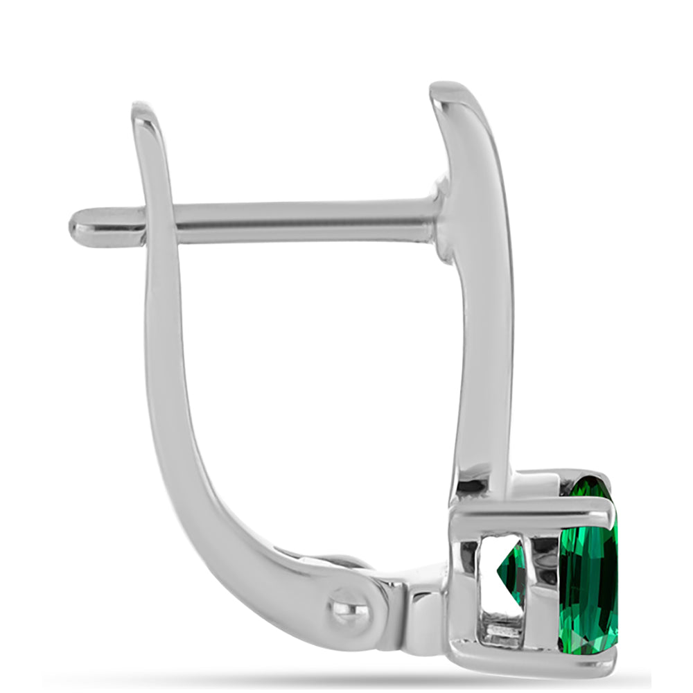 Ezüst Fülbevaló Zöld Turmalinnal