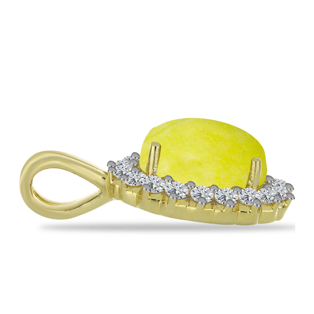 Arannyal Bevont Ezüst Medál Sárga Szerpentinnel és Fehér Topázzal