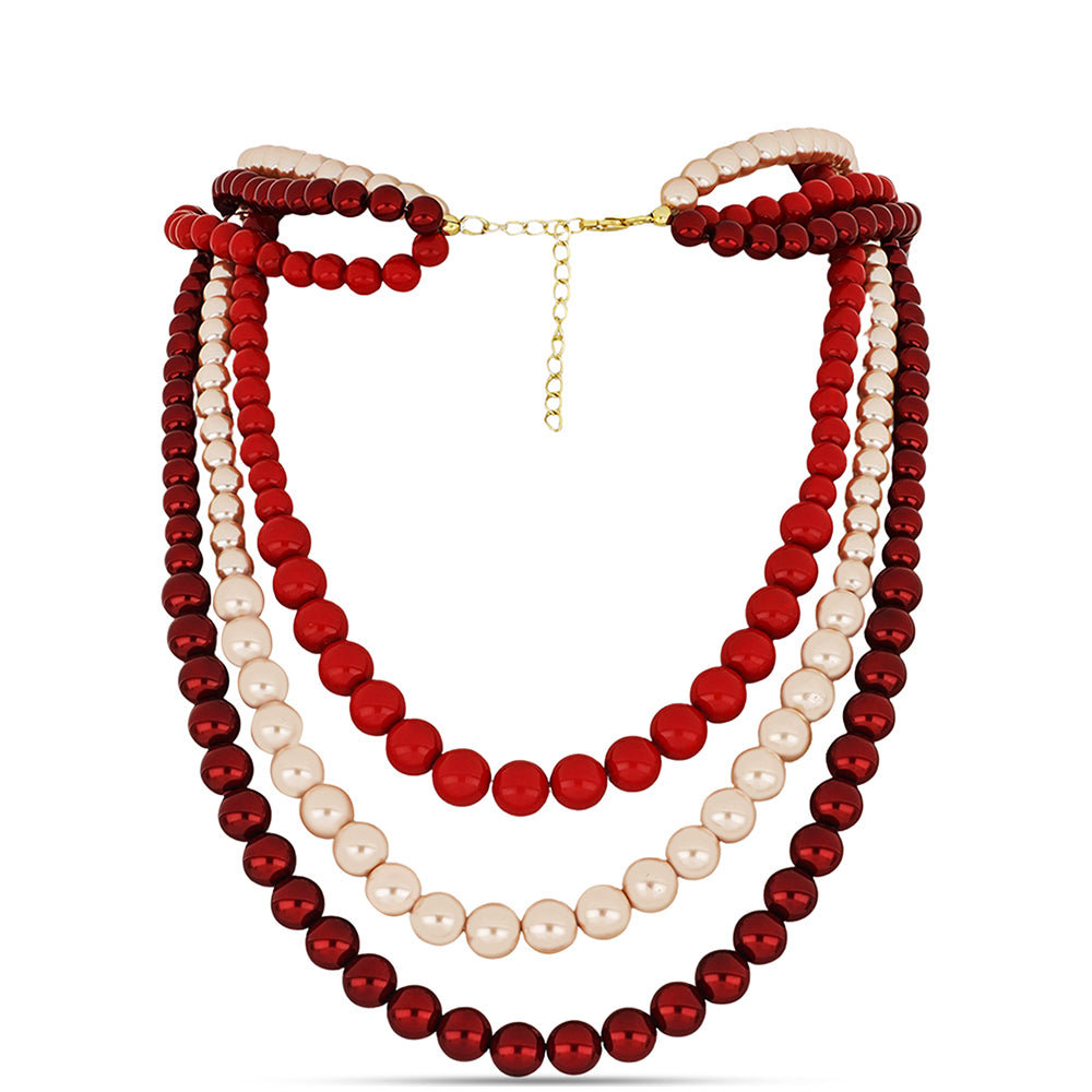 Arannyal Bevont Ezüst Nyaklánc Őszibarack Kagylógyönggyel