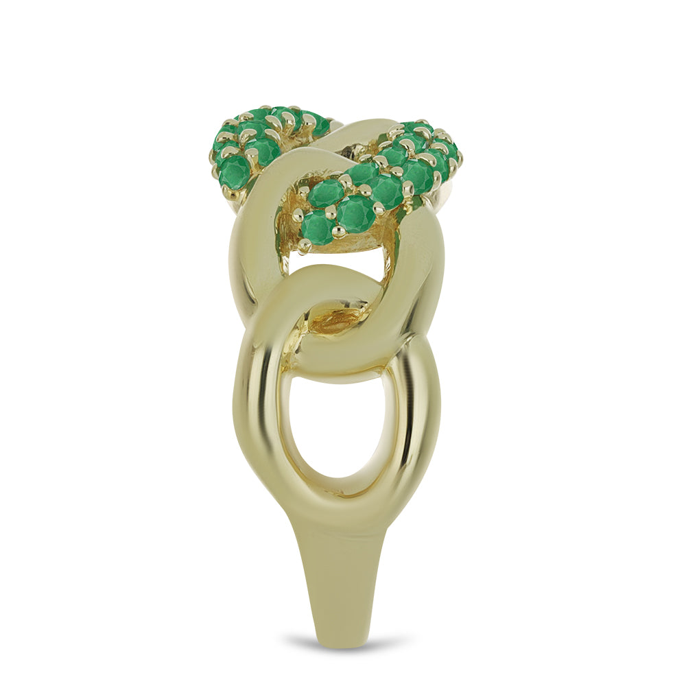 Arannyal Bevont Ezüst Gyűrű Brazil Smaragddal