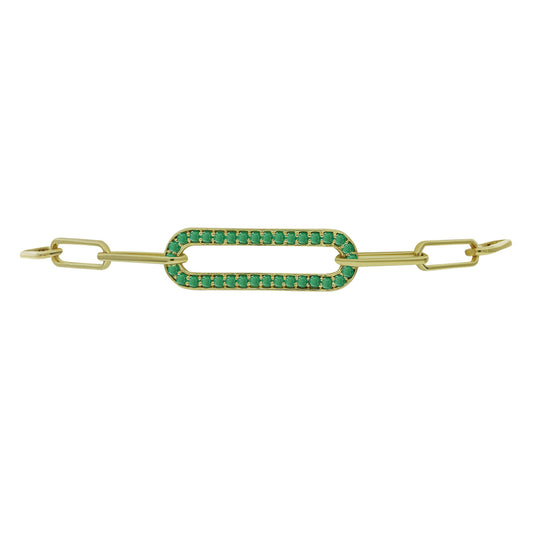 Arannyal Bevont Ezüst Karkötő Brazil Smaragddal