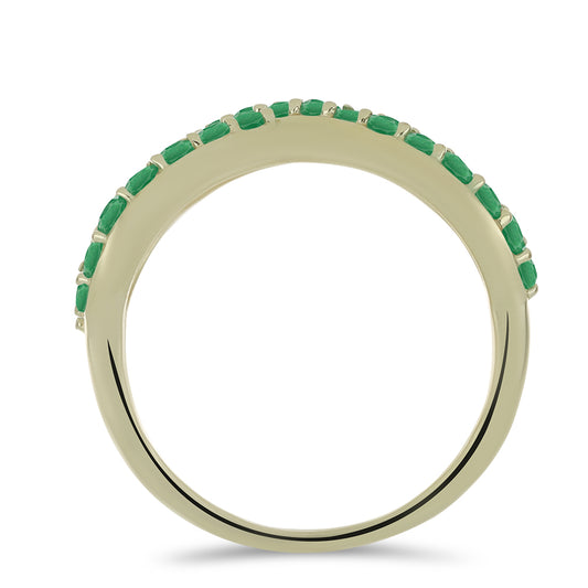 Arannyal Bevont Ezüst Gyűrű Brazil Smaragddal