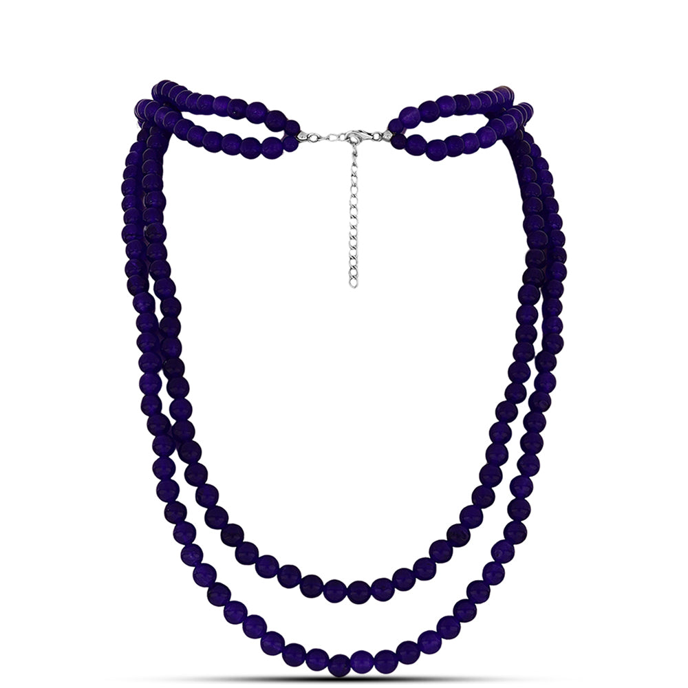 Ezüst Nyaklánc Bíbor Jádéval