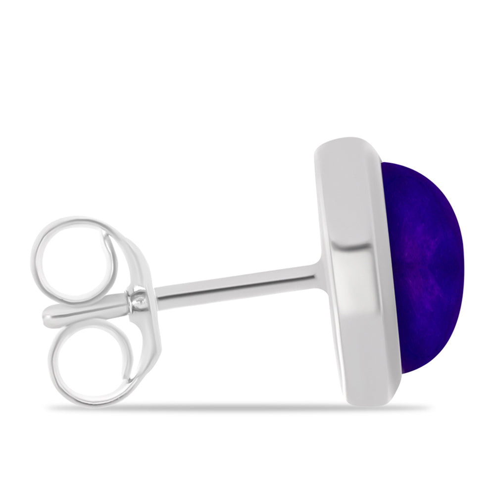 Ezüst Fülbevaló Bíbor Jádéval