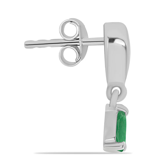 Ezüst Fülbevaló Brazil Smaragddal