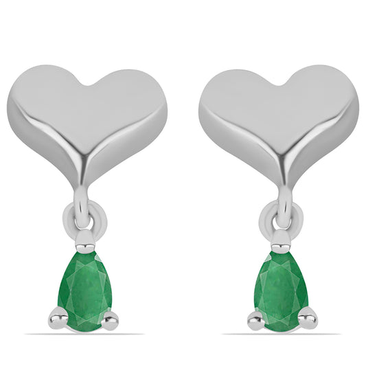 Ezüst Fülbevaló Brazil Smaragddal
