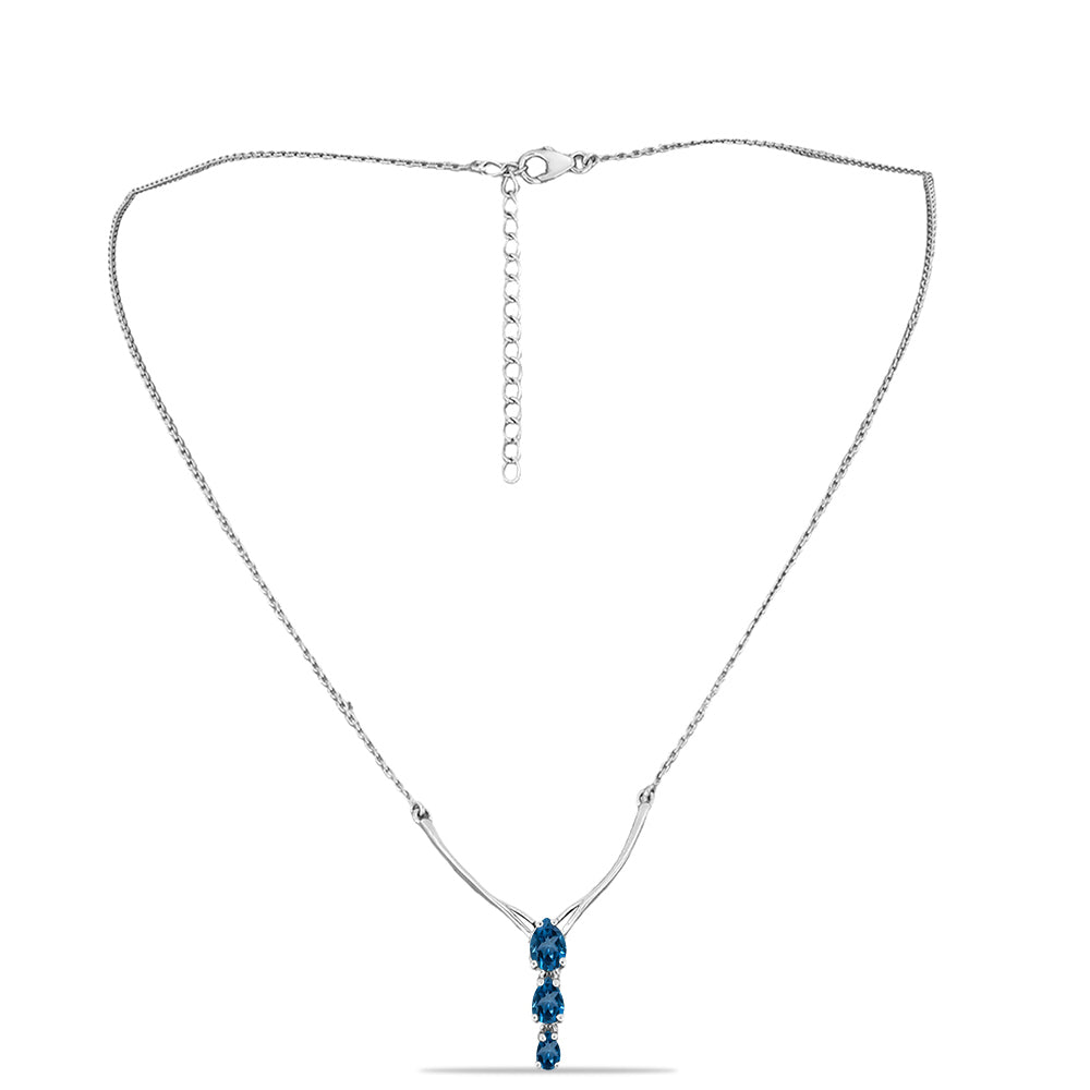 Ezüst Nyaklánc London Kék Topázzal