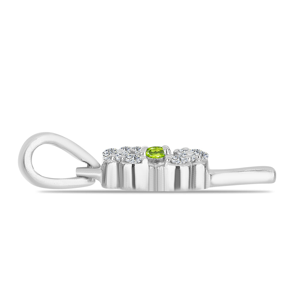 Ezüst Medál Changbai Peridottal és Fehér Topázzal