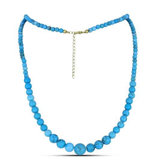 Arannyal Bevont Ezüst Nyaklánc Csipkerózsika Türkizzel