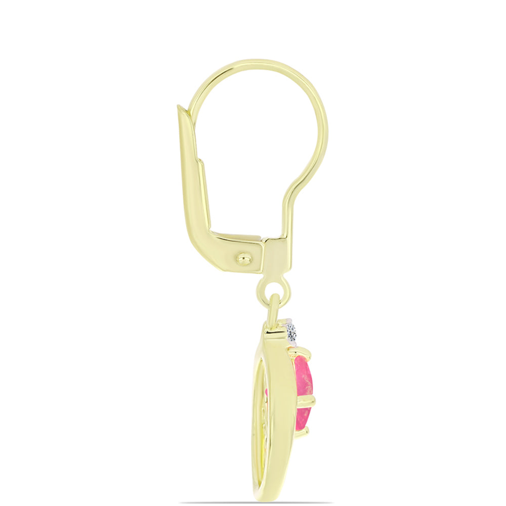 Arannyal Bevont Ezüst Fülbevaló Rózsaszínű Lega Dembi Etióp Opállal és Fehér Topázzal