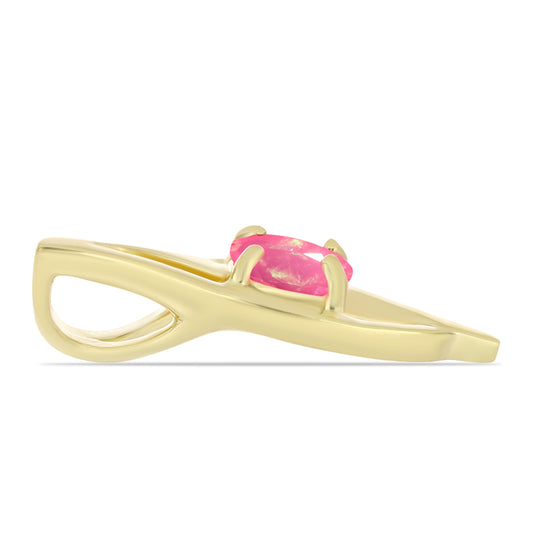 Arannyal Bevont Ezüst Medál Rózsaszínű Lega Dembi Etióp Opállal