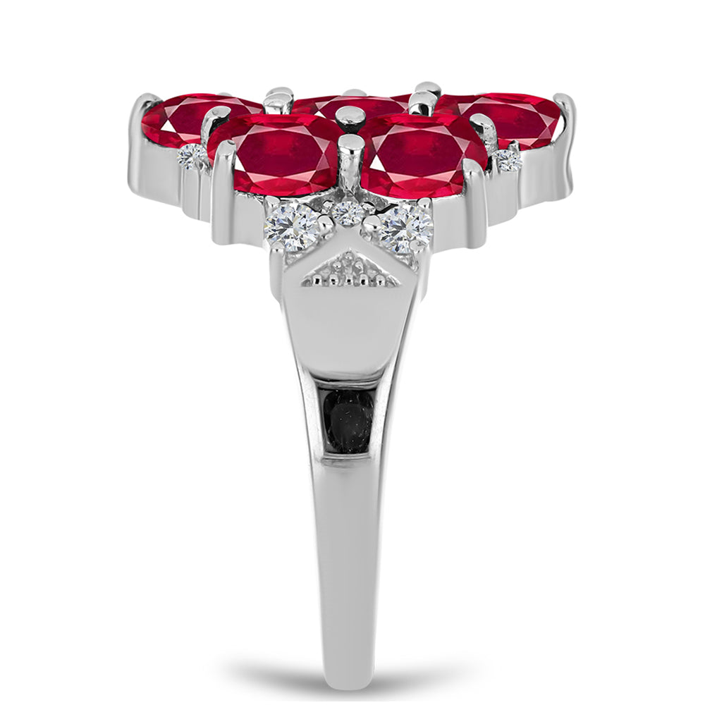 Ezüst Gyűrű Madagaszkári Rubinnal és Fehér Topázzal