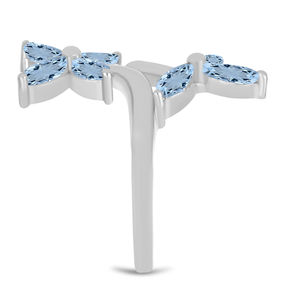 Ezüst Gyűrű Embu Megyei Aquamarinnal