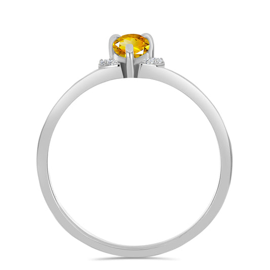 Ezüst Gyűrű Ural Citrinnel és Fehér Topázzal