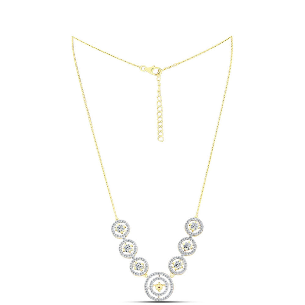 Arannyal Bevont Ezüst Nyaklánc Kognak Gyémánttal és Fehér Topázzal