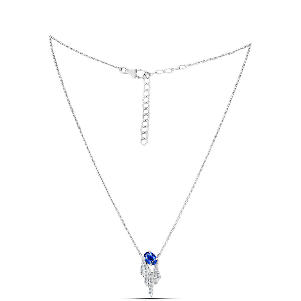Ezüst Nyaklánc Ausztrál Kék Zafírral és Fehér Topázzal