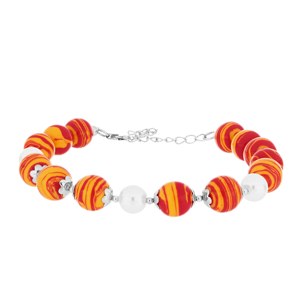 Ezüst Karkötő Oroszlán Mancs Jáspissal és Fehér Édesvízi Kagylógyönggyel