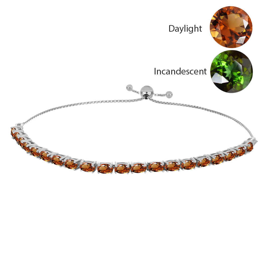 Ezüst Karkötő Minősített laboratóriumban előállított Anatóliai Zultanit-tal és Fehér Topázzal