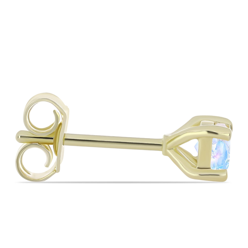 Arannyal Bevont Ezüst Fülbevaló Szivárvány Holdkővel