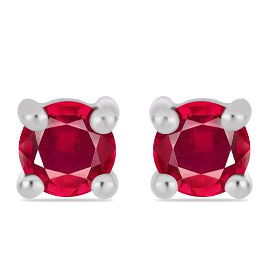 Ezüst Fülbevaló Madagaszkári Rubinnal