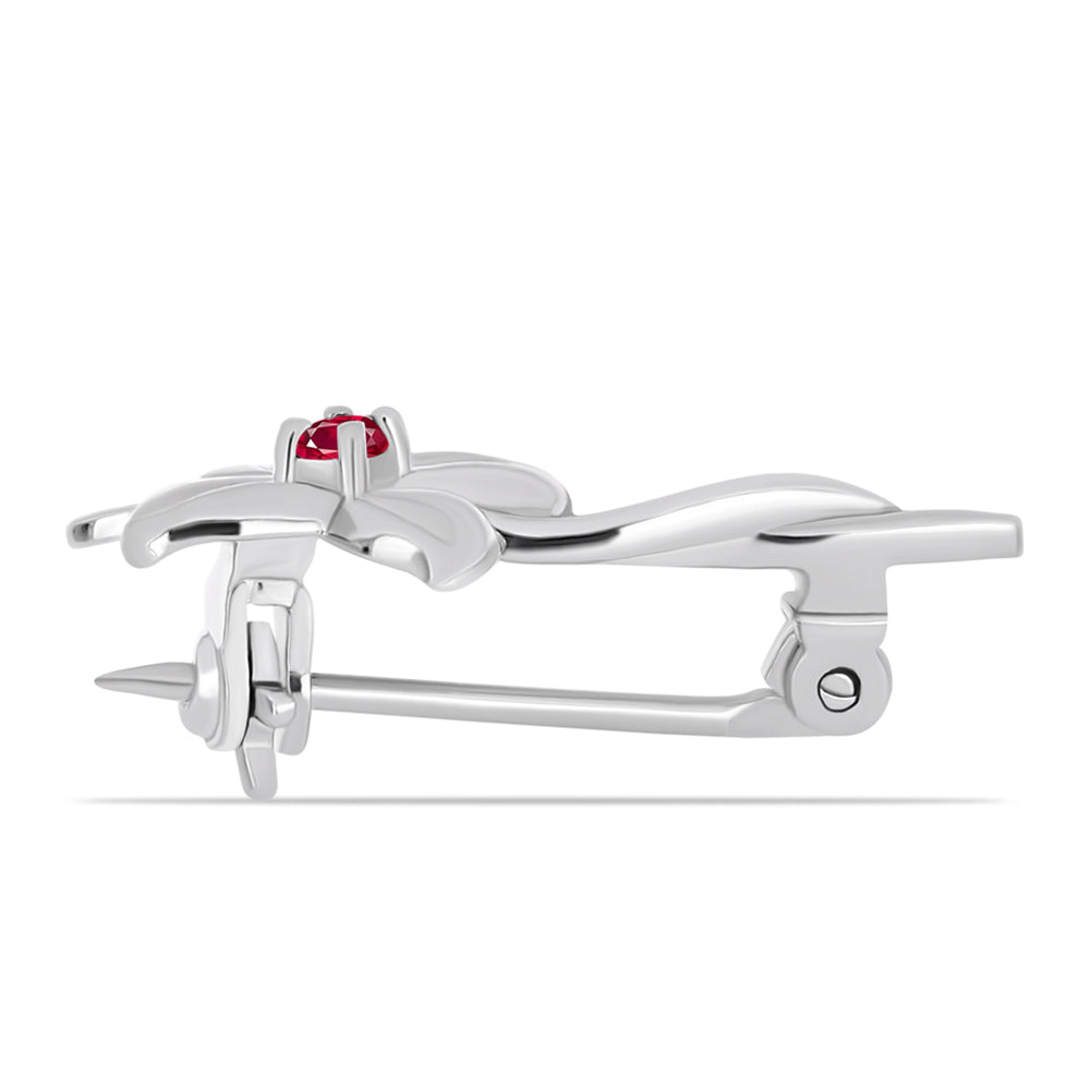 Ezüst Bross Madagaszkári Rubinnal