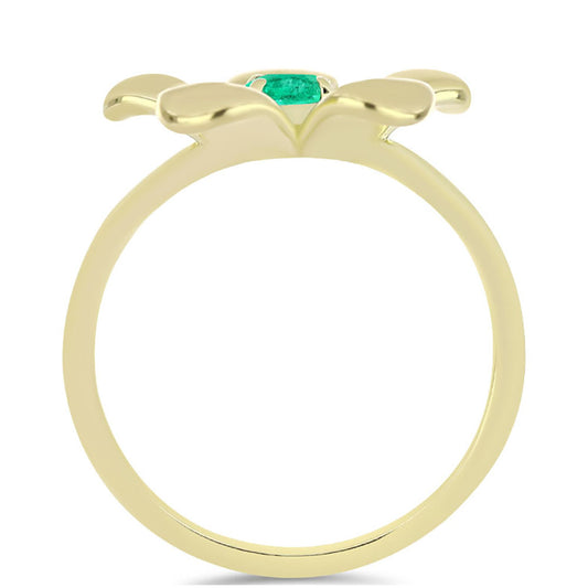 Arannyal Bevont Ezüst Gyűrű Kolumbiai Smaragddal