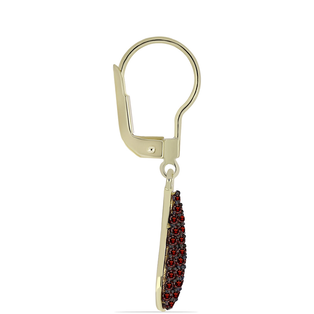 Arannyal Bevont Ezüst Fülbevaló Barton Gránáttal