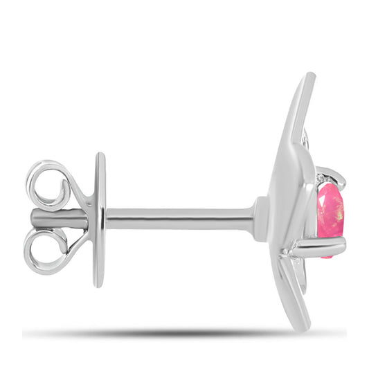 Ezüst Fülbevaló Rózsaszínű Opállal