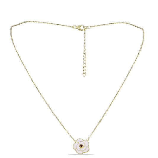 Arannyal Bevont Ezüst Nyaklánc Barton Gránáttal