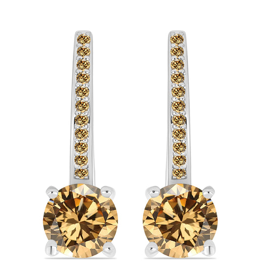 Ezüst Fülbevaló Pezsgő Moissanite-tal