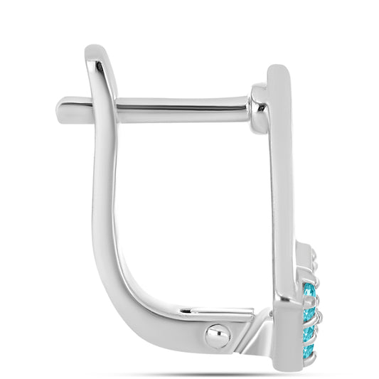 Ezüst Fülbevaló Paraiba Kvarccal