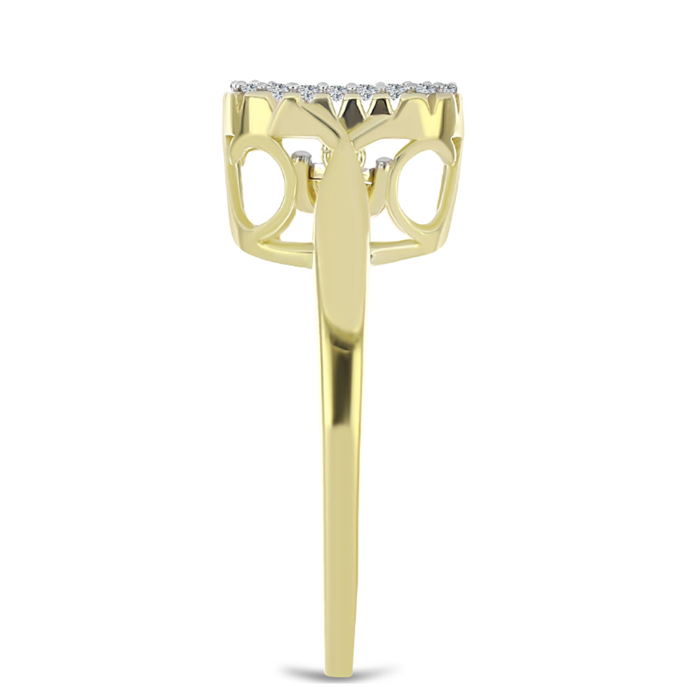 Arannyal Bevont Ezüst Gyűrű Fehér Gyémánttal és Fehér Topázzal