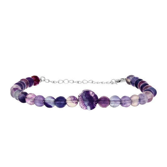 Ezüst Karkötő Zebra Fluorittal