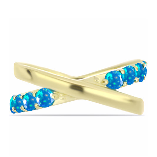 Arannyal Bevont Ezüst Gyűrű Etiópiai Paradicsomi Opállal