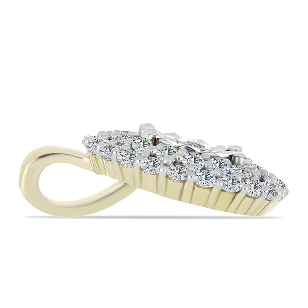 Arannyal Bevont Ezüst Medál Fehér Gyémánttal és Fehér Topázzal