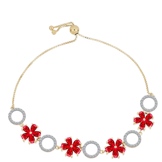 Arannyal Bevont Ezüst Karkötő Vörös Acháttal és Fehér Topázzal