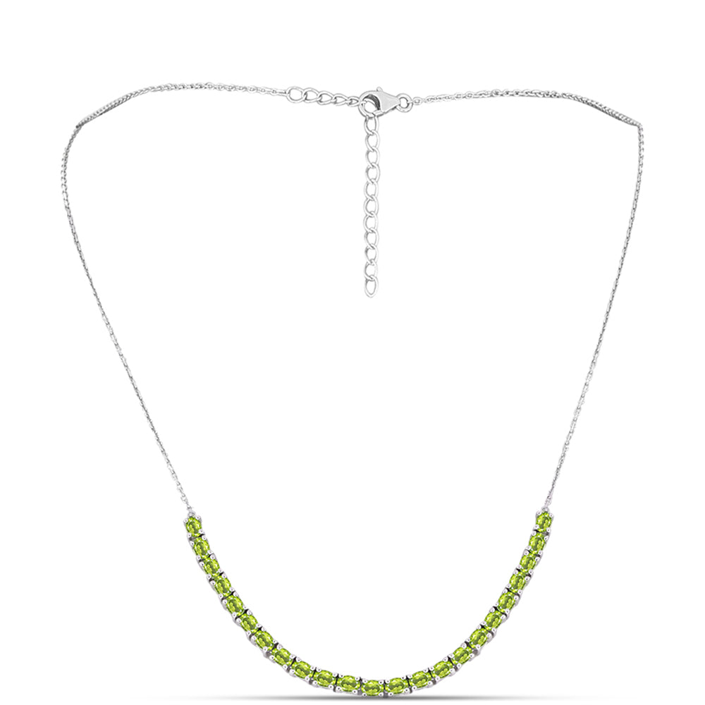 Ezüst Nyaklánc Changbai Peridottal