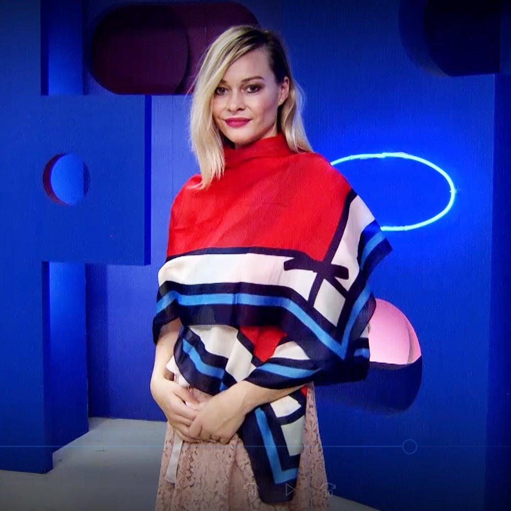 100% Valódi Selyem Sál-Kendő, 90 cm x 180 cm, Piros - Ékszer Akció