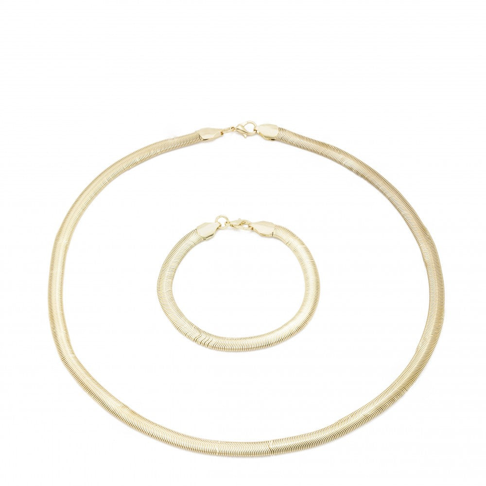 Arany tónusú Emporia Ötvözetű Szett ( Nyaklánc+Karkötő )