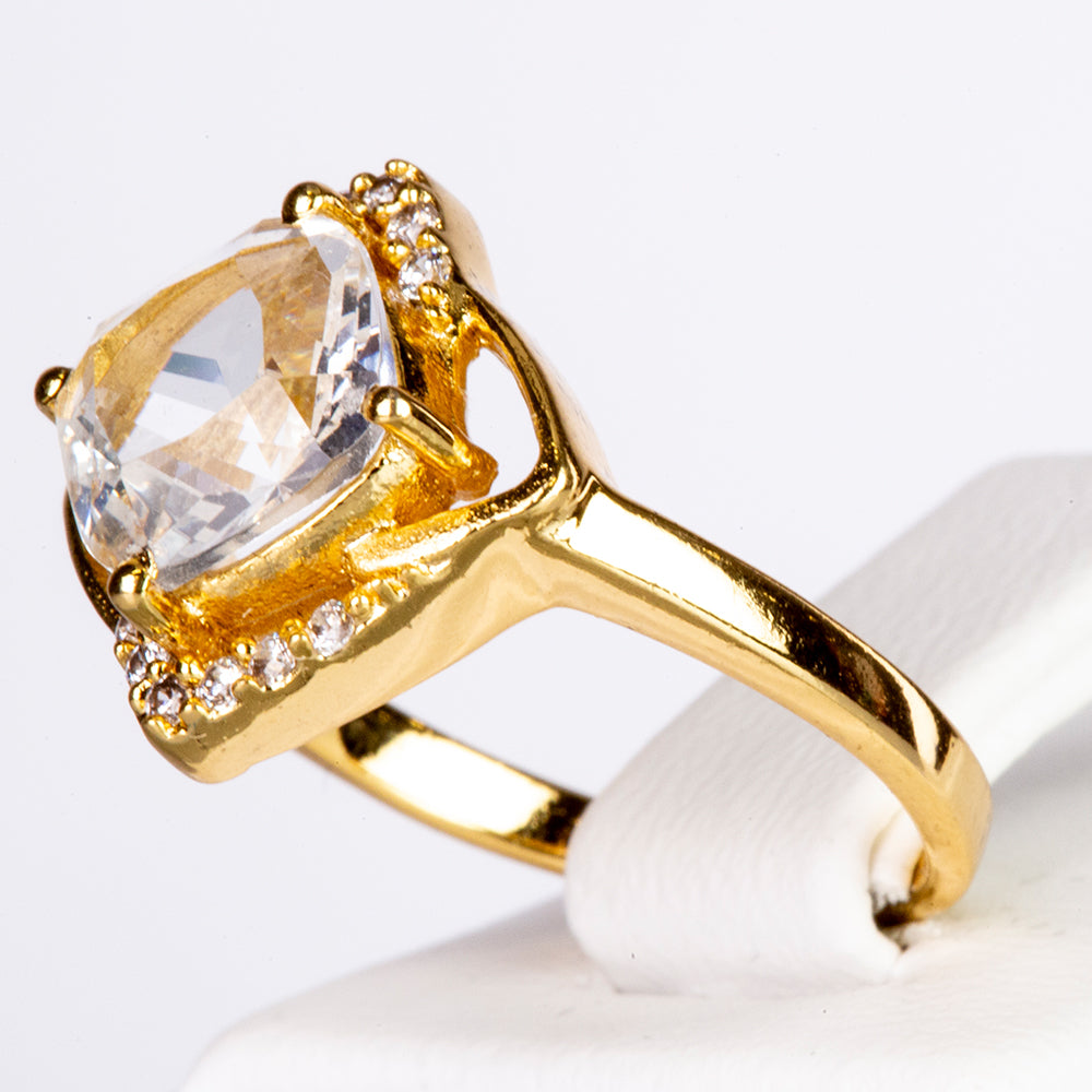 Arany tónusú Emporia Ötvözetű Gyűrű Fehér Emporia® Kristállyal