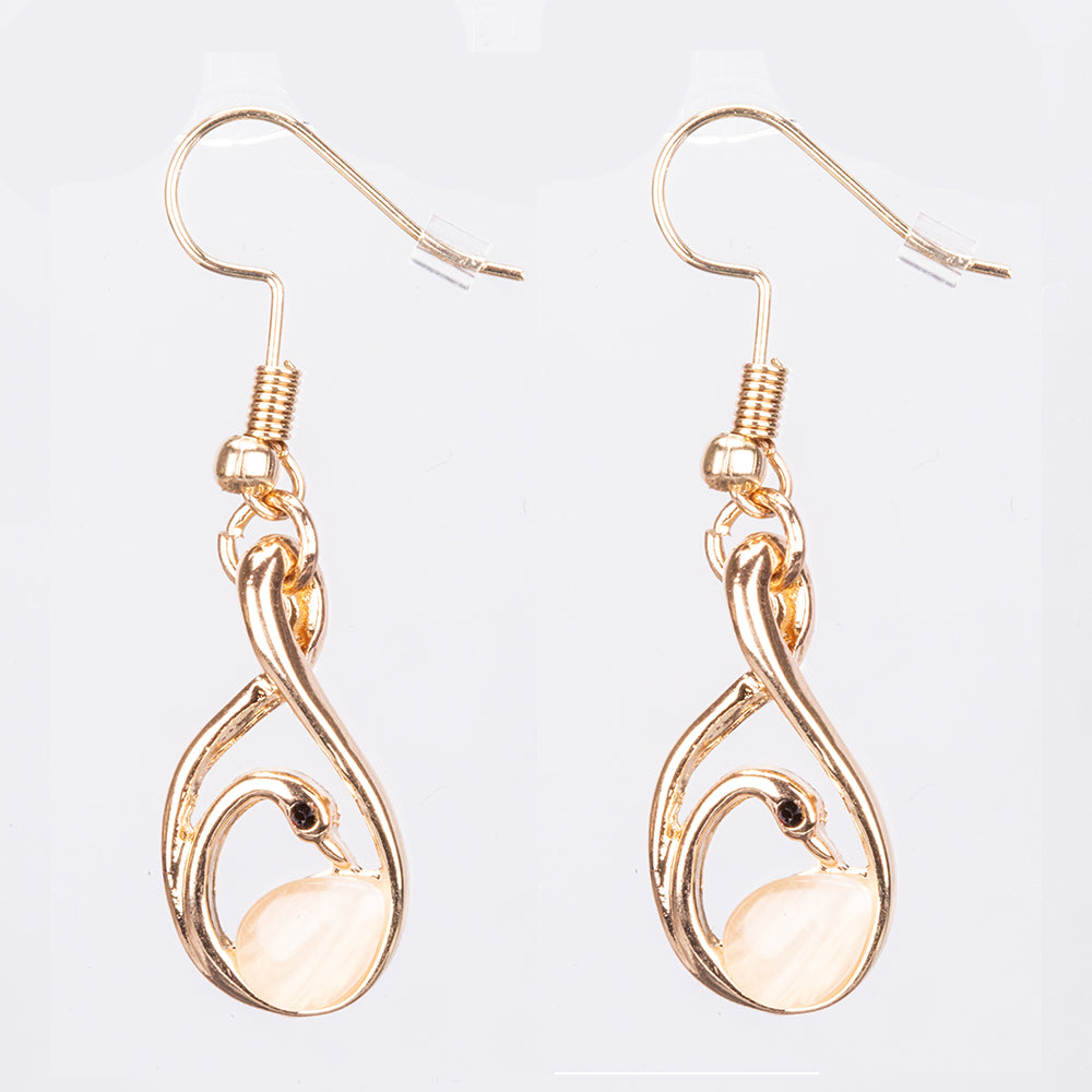 Arany tónusú Emporia Ötvözetű Szett Fehér Emporia® Kristállyal ( Nyaklánc+Fülbevaló+Medál )