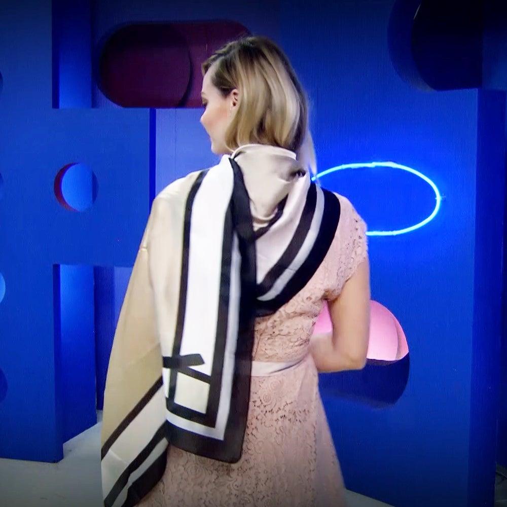 100% Valódi Selyem Sál-Kendő, 90 cm x 180 cm, Keki - Ékszer Akció