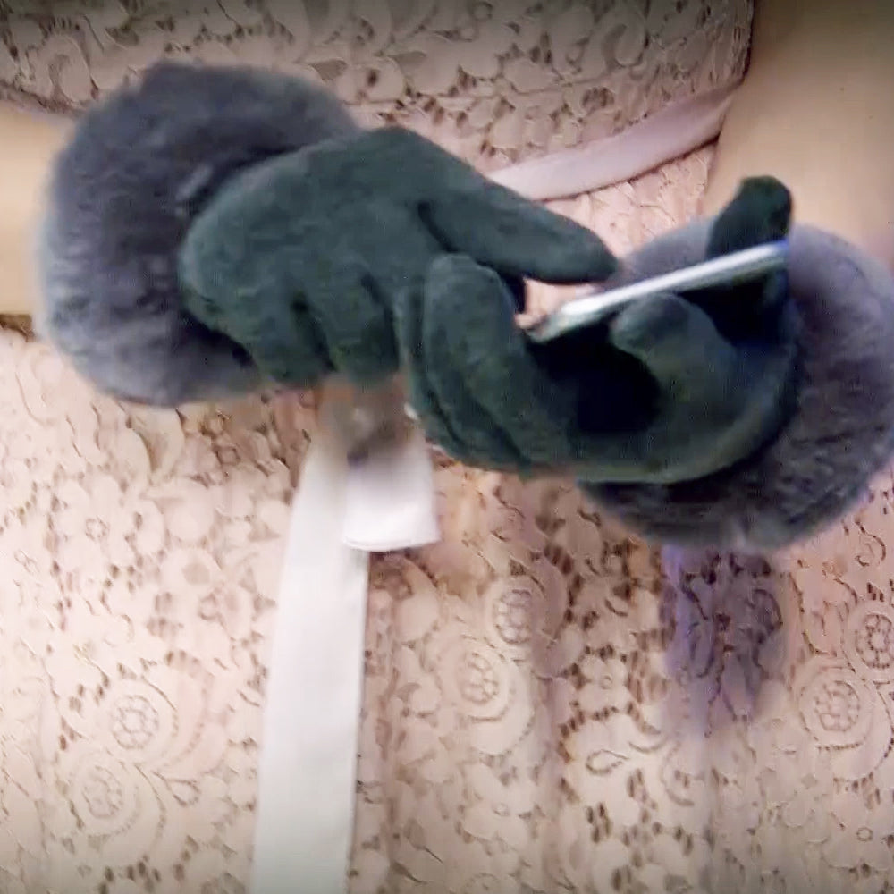 Fekete Műszőrme Téli Kesztyű, érintőképernyő-kompatibilis