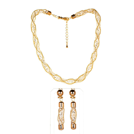 Arany Bevonatú Szett Fehér Emporia® Kristállyal - Ékszer Akció